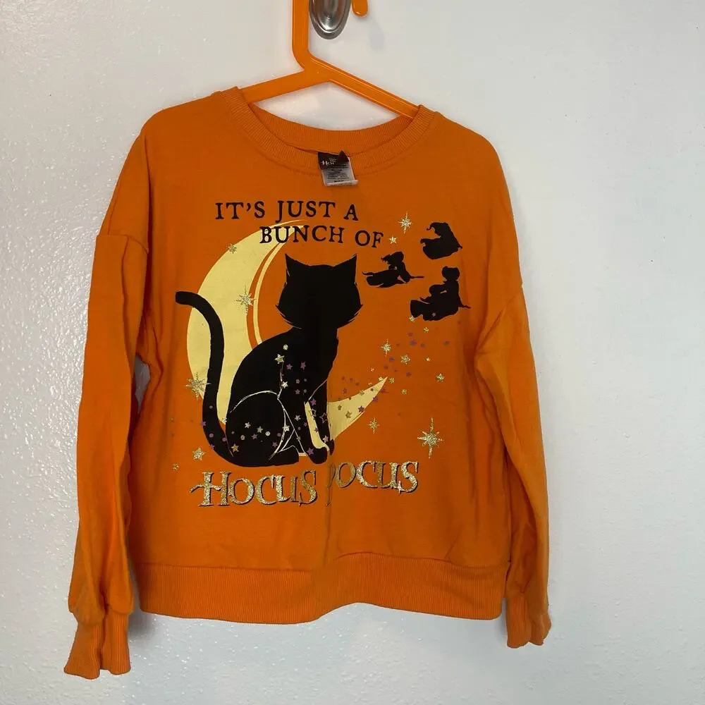 Hocus Pocus Orange Girl Sweater Size 7-8